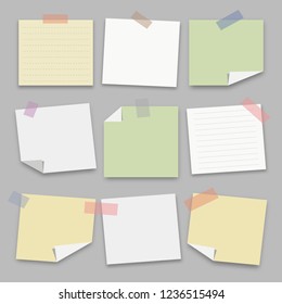 Collection Note Papersticky Note Pastel Colors Stock Vector (Royalty ...