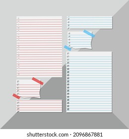 Colección de ilustración vectorial de papel de nota