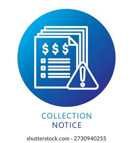 Ícone De Gradiente Do Aviso De Cobrança, Mini Ilustração Relaciona-Se À Tributação, Relatórios Financeiros. Use Para O Desenvolvimento Moderno De Conceitos, Ui, Ux Web E Aplicativos.