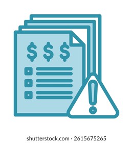 Collection Notice mini illustration dual tone blue color icon, use for taxation, economy, business, finance, UI, UX kit, app and web development, digital or print.