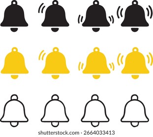 Colección del icono de la campana de notificación Icono de la campana de notificación en estilo diferente
