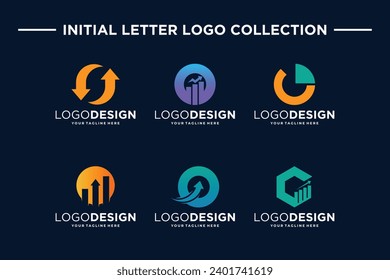 Collection of number 0 Logo designs for finance and business investment