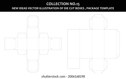 collection number 15 New ideas vector Illustration of Die cut boxes Package Template