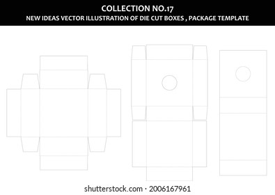 collection number 17 New ideas vector Illustration of Die cut boxes Package Template