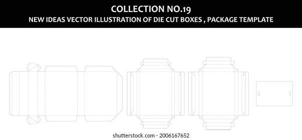 collection number 19 New ideas vector Illustration of Die cut boxes Package Template