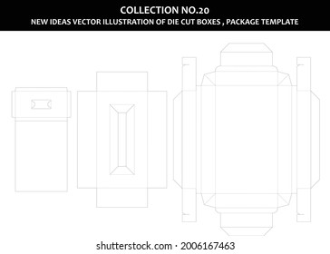 collection number 20 New ideas vector Illustration of Die cut boxes Package Template