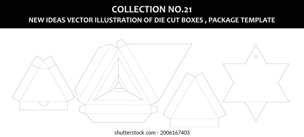 collection number 21 New ideas vector Illustration of Die cut boxes Package Templat