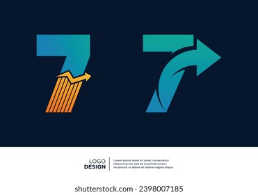 Collection of Number 7 Logo designs for business finance and investment.