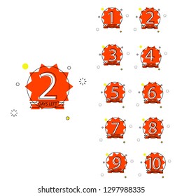 collection of number days left countdown template for promotion, sale, landing page, template, ui, web, mobile app, poster, banner, flyer vector
