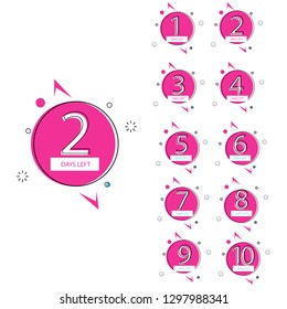 collection of number days left countdown template for promotion, sale, landing page, template, ui, web, mobile app, poster, banner, flyer vector