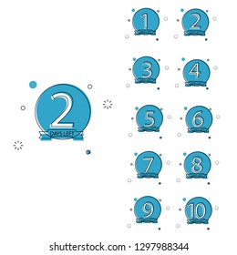 collection of number days left countdown template for promotion, sale, landing page, template, ui, web, mobile app, poster, banner, flyer vector