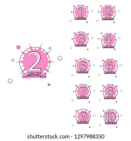 collection of number days left countdown template for promotion, sale, landing page, template, ui, web, mobile app, poster, banner, flyer vector