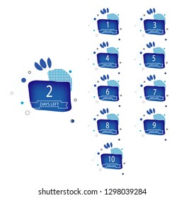 collection of number days left countdown template for promotion, sale, landing page, template, ui, web, mobile app, poster, banner, flyer vector