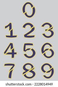 Collection of Number Icon illustration, Numeric tag element design.