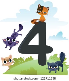 Collection number for kids: farm animals - number 4, cats