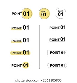 Collection of numbered point designs