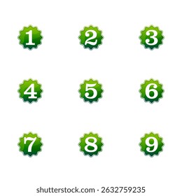 collection of numbers 1-9 with emblem logo design