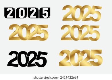 collection of numbers 2025 for happy new year 2025 vector eps 10