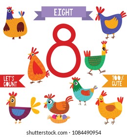 Collection of numbers with animals.From 1 to 10- Set for kids learning to count and to write.