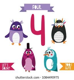 Collection of numbers with animals.From 1 to 10- Set for kids learning to count and to write.