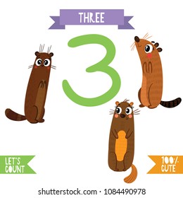 Collection of numbers with animals.From 1 to 10- Set for kids learning to count and to write.