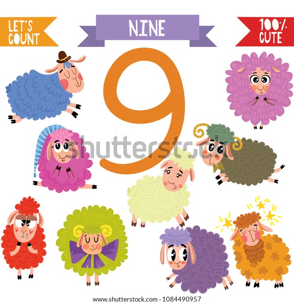 Collection Numbers Animalsfrom 1 10 Set Stock Vector (Royalty Free ...