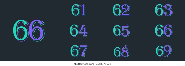 collection numbers Anniversary logo design