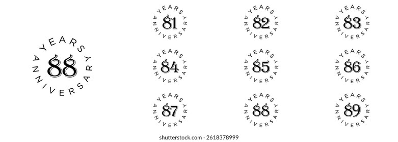 collection numbers Anniversary logo design