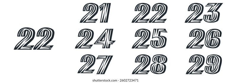 collection numbers Anniversary logo set icon vector design