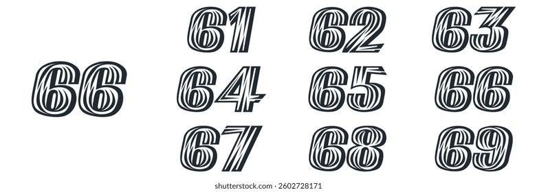 collection numbers Anniversary logo set icon vector design