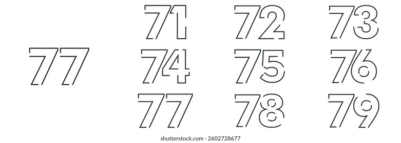 collection numbers Anniversary logo set icon vector design