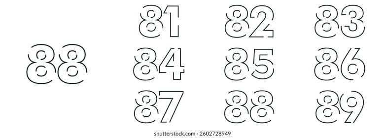 collection numbers Anniversary logo set icon vector design