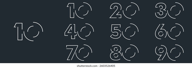 collection numbers Anniversary logo set icon vector design