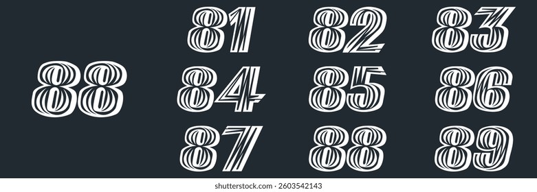collection numbers Anniversary logo set icon vector design