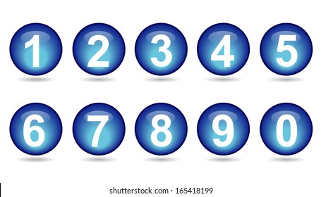 collection of numbers - Blue spheres.