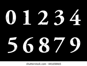 Collection Of Numbers Icons Set - Isolated On Black Background. Vector Illustration, Graphic Design