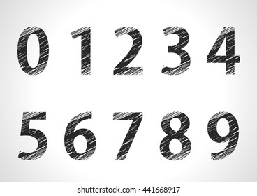 Collection Of Numbers Icons Set - Isolated On Gray Background. Vector Illustration, Graphic Design
