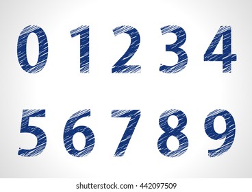 Collection Of Numbers Icons Set - Isolated On Gray Background. Vector Illustration, Graphic Design 