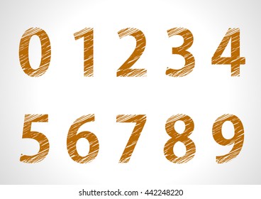Collection Of Numbers Icons Set - Isolated On Gray Background. Vector Illustration, Graphic Design