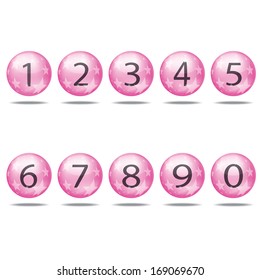 collection of numbers - Pink spheres.