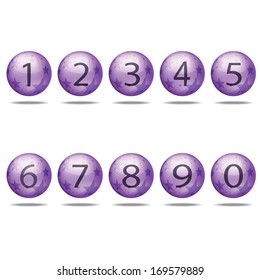 collection of numbers - Violet spheres.