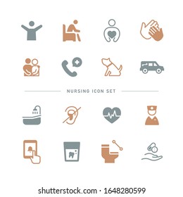 COLLECTION OF NURSING FLAT ICONS