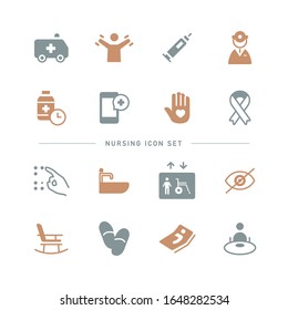 COLLECTION OF NURSING FLAT ICONS