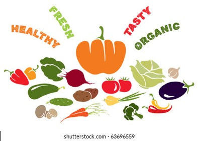 A collection of objects - abstract vegetables