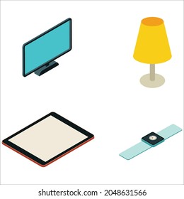collection objects with internet isometric