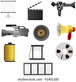 Collection  of objects for the movie.  vector.  vector