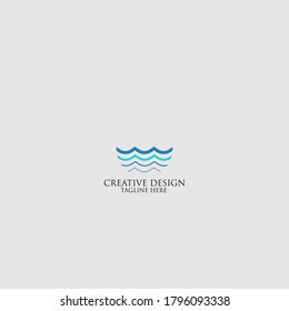 collection of ocean logo with waves and seagulls

