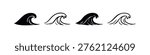 Collection of Ocean Wave Vector Icons, Water and Surf Graphics