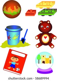 Collection od different toys for children