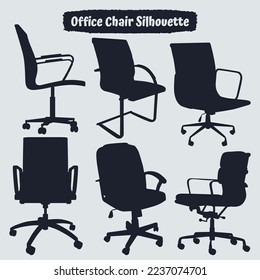 Collection of office chair silhouettes vector